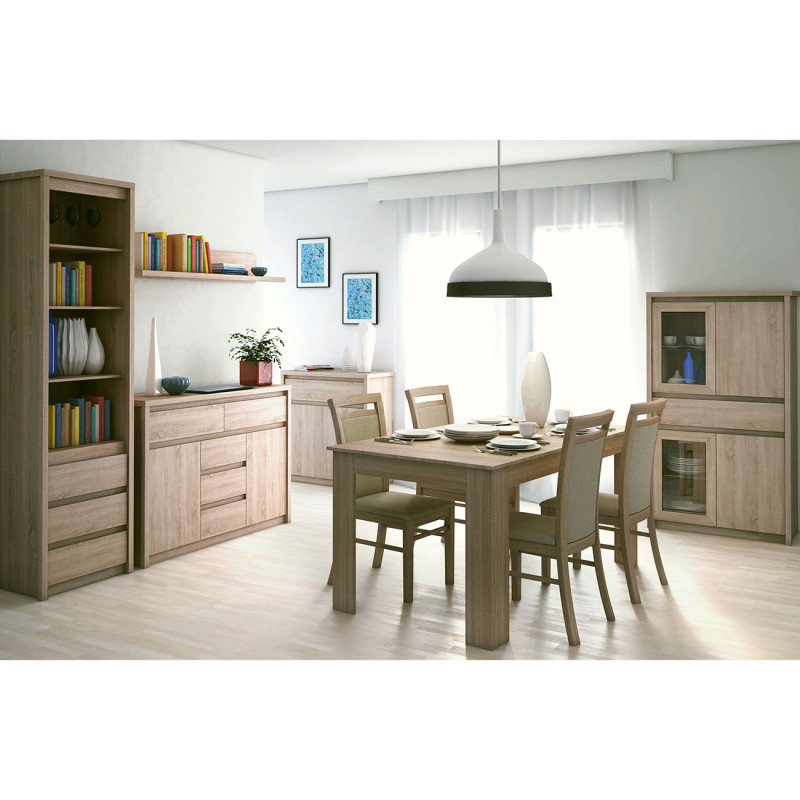 Βιτρίνα Norton Τετράφυλλη 87x40x153.5εκ με Συρτάρι Σονόμα Φυσικό Βιτρίνα Norton Τετράφυλλη 87x40x153.5εκ με Συρτάρι Σονόμα Φυσικό