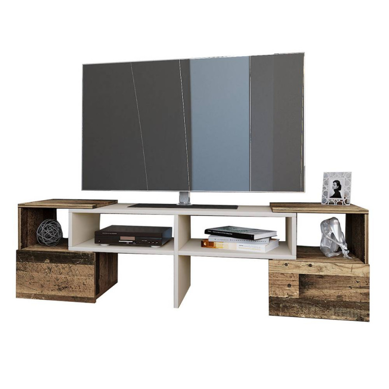 Έπιπλο τηλεόρασης ORNE Καφέ με Λευκό 141x32x39cm Έπιπλο τηλεόρασης ORNE Καφέ με Λευκό 141x32x39cm
