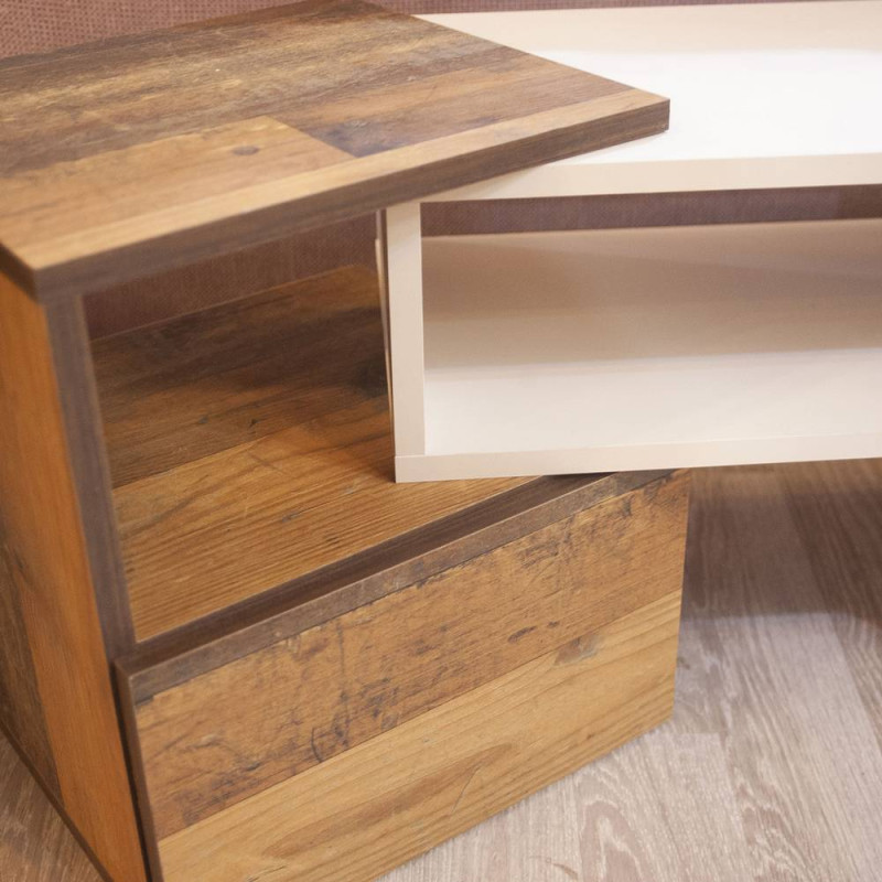 Έπιπλο τηλεόρασης ORNE Καφέ με Λευκό 141x32x39cm Έπιπλο τηλεόρασης ORNE Καφέ με Λευκό 141x32x39cm