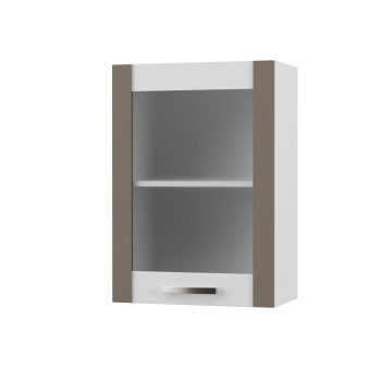 CHARLOTΤE Πάνω Ντουλάπι Με Τζάμι Δεξί 50x30.5x71.8εκ με μεταλλικά χερούλια Μόκα CHARLOTΤE Πάνω Ντουλάπι Με Τζάμι Δεξί 50x30.5x71.8εκ με μεταλλικά χερούλια Μόκα