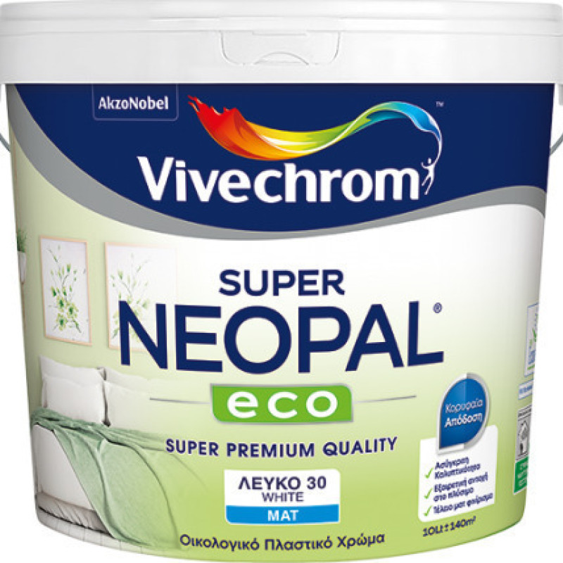 Super Neopal Eco Vivechrom - Λευκο 3lt Super Neopal Eco Vivechrom - Λευκο 3lt